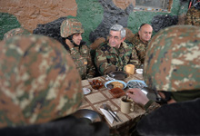  On the occasion of New Year and Holly Christmas Serzh Sargsyan visited a border unit in Armenia