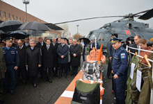 President viewed the exhibition of modern weaponry and military hardware at the military airbase at the Erebuni airport and observed demonstration flights