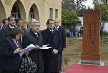 Նախագահ Սերժ Սարգսյանը Նիկոսիայում ներկա է գտնվել հայ-կիպրական բարեկամությունը խորհրդանշող խաչքարի բացման արարողությանը