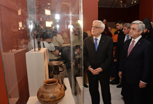President Serzh Sargsyan today in Athens was present at the opening of Armenia: The Spirit of Ararat Exhibition
