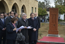  President Serzh Sargsyan in Nicosia attended the ceremony of unveiling the cross-stone which symbolizes the Armenian-Cypriot friendship