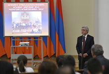  Նախագահն ընդունել է &laquo;Հայոց պետական խորհրդանշաններ&raquo; ծրագրի շրջանակներում անցկացված մրցույթի մասնակիցներին