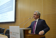  President Serzh Sargsyan gave a speech at the University of Cyprus