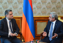  Նախագահ Սերժ Սարգսյանն ընդունել է ԵԱՏՀ կոլեգիայի նախագահ Տիգրան Սարգսյանին