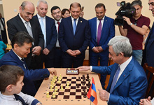  Президент присутствовал на церемониях открытия Чемпионата мира по шахматам среди глухих и детско-юношеской шахматной спортшколы в Шенгавитском районе