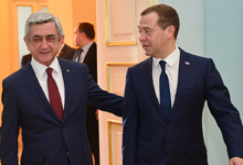 Նախագահ Սերժ Սարգսյանն ընդունել է Ռուսաստանի կառավարության նախագահ Դմիտրի Մեդվեդևին