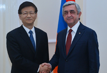 President Serzh Sargsyan received the Special Representative of the President of the PRC, member of the Politburo of the Communist Party of China Meng Jianzhu