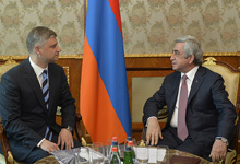  President Sargsyan received the Chairman of the Russian Railways Company Oleg Belozyorov