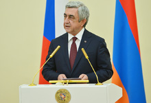  President Serzh Sargsyan gave a reception in honor of the President of the Czech Republic Milo&scaron; Zeman