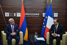 President Serzh Sargsyan in Warsaw met with the President of France François Hollande 