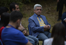 
President was hosted at the summer camps in Gegharkunik and Kotayk marzes