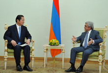 President Serzh Sargsyan received the President of the Japan-Armenia Parliamentary Friendship League Seishiro Eto

