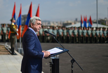  Президент присутствовал на открытии нового здания командно-штабного факультета Военного университета имени В.Саргсяна МО РА