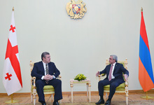 Նախագահ Սերժ Սարգսյանն ընդունել է Վրաստանի վարչապետ Գիորգի Կվիրիկաշվիլիին