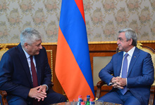 Նախագահ Սերժ Սարգսյանն ընդունել է ՌԴ ներքին գործերի նախարար Վլադիմիր Կոլոկոլցևին