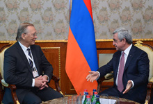  Նախագահ Սերժ Սարգսյան ընդունել է Միջուկային հետազոտությունների միացյալ ինստիտուտի պատվիրակությանը