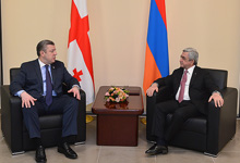 Президент Серж Саргсян в Баграташене встретился с премьер-министром Грузии Гиоргием Квирикашвили
