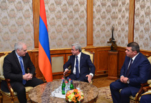 Президент Серж Саргсян принял министра внутренних дел Грузии Гиоргия Мгебришвили 