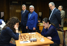 President Serzh Sargsyan observed the games at Armenia&rsquo;s Chess Academy and Chess House