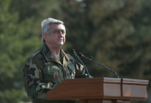 Remarks of President Serzh Sargsyan before the troops and their families