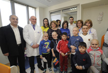 Rita Sargsyan together with the football player Henrikh Mkhitarian visited the Hematological Center