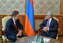 President Serzh Sargsyan receives Gazprom Board Chairman Alexei Miller
