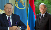 President Armen Sarkissian congratulated first President of Kazakhstan Nursultan Nazarbaev on the occasion of his 80th birth anniversary