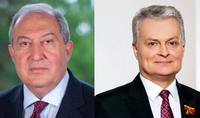 President Armen Sarkissian congratulated the President of Lithuania on the Independence Day