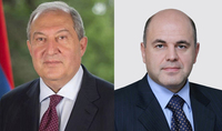 President Armen Sarkissian sent a congratulatory message to Russia’s Prime Minister Mikhail Mishustin on his birthday