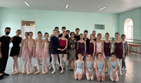 "The Bald Hedgehog" ballet is being prepared for staging. Mrs. Nouneh Sarkissian was present at the rehearsal of her fairy tale