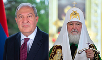 You contribute to the consolidation of the society for the sake of the dignified future of the country. Patriarch of Moscow and All Russia congratulates President Armen Sarkissian on his birthday