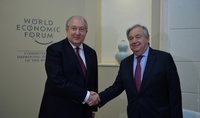 L'Arménie valorise la poursuite de relations fortes et constructives avec l'ONU. Le Président Armen Sarkissian félicite Antonio Guterres pour sa réélection au poste de Secrétaire général de l'organisation