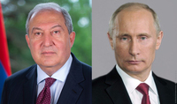 Le Président de la Fédération de Russie Vladimir Poutine a félicité le Président de la République Armen Sarkissian à l'occasion de son anniversaire