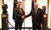 On the National Day of France, President Armen Sarkissian visited the French Embassy in Armenia