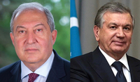 Президент Саркисян направил поздравительное послание Президенту Узбекистана Шавкату Мирзиёеву