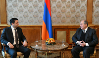 Президент Армен Саркисян поздравил Алена Симоняна с избранием на пост Председателя Национального Собрания