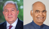 President Armen Sarkissian sent a congratulatory message on India's national holiday, Independence Day