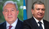 Le Président Armen Sarkissian a félicité le Président de l'Ouzbékistan à l'occasion du 30ème anniversaire de l'Indépendance du pays