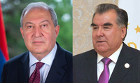Президент Саркисян поздравил Президента Эмомали Рахмона с 30-летием независимости Таджикистана