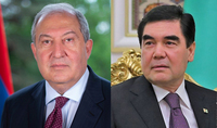 По случаю 30-летия Независимости Армении Президента Армена Саркисяна поздравил Президент Туркменистана Гурбангулы Бердымухамедов