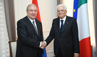 Италия с уверенностью смотрит в будущее отношений с Арменией – Президента Саркисяна поздравил Президент Италии Серджо Маттарелла