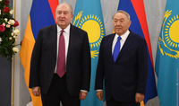 Первый Президент Казахстана Нурсултан Назарбаев направил поздравительное послание Президенту Саркисяну