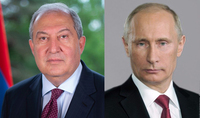 President Armen Sarkissian congratulated RF President Vladimir Putin on the victory of the United Russia party in the State Duma elections