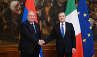 Հայաստանը հետաքրքրված է նոր որակ հաղորդել հայ-իտալական համագործակցությանը. նախագահ Արմեն Սարգսյանը հանդիպել է Իտալիայի նախարարների խորհրդի նախագահ Մարիո Դրագիի հետ