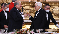 I am convinced that this future-oriented visit will open a new page in our historical relations. State dinner in Italy in honour of President of Armenia Armen Sarkissian and his wife Nouneh Sarkissian