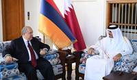Հանրապետության նախագահ Արմեն Սարգսյանը հանդիպել է Կատարի Պետության էմիր, շեյխ Թամիմ Բին Համադ Ալ Թանիի հետ