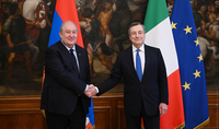 L'Arménie souhaite donner une nouvelle qualité à la coopération arméno-italienne. Le Président Armen Sarkissian a rencontré Mario Draghi, le Président du Conseil des ministres de l'Italie