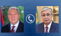 Le Président Armen Sarkissian a eu une conversation téléphonique avec le Président du Kazakhstan Kassym-Jomart Tokayev