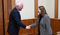 Le Président Vahagn Khatchatourian a reçu l'ambassadrice américaine en Arménie Lynne Tracy