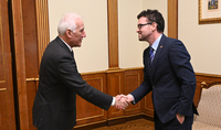 Le Président Vahagn Khatchatourian a rencontré l'ambassadeur du Royaume-Uni en Arménie, John Gallagher